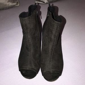 Black Peep-Toed Booties